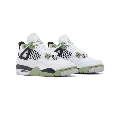 کفش نایک ایرجردن 4 سفید مشکی سبز Nike Air Jordan 4 Retro Seafoam