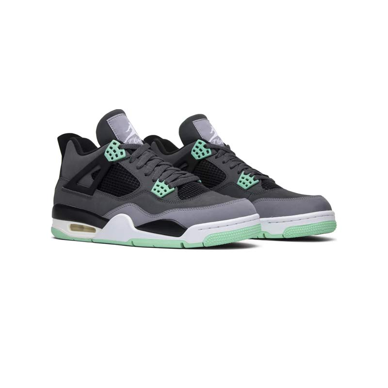 کفش نایک ایرجردن 4 طوسی سبز Nike Air Jordan 4 Retro Green Glow