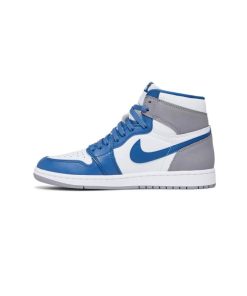 کتونی نایک ایرجردن 1 طوسی آبی سفید  Nike Air Jordan 1 Retro High OG True Blue