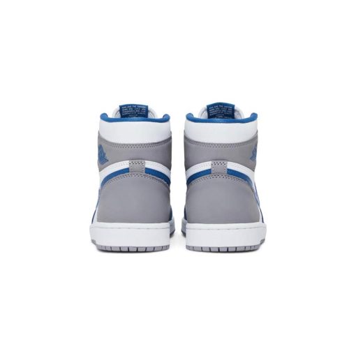 کتونی نایک ایرجردن 1 طوسی آبی سفید Nike Air Jordan 1 Retro High OG True Blue