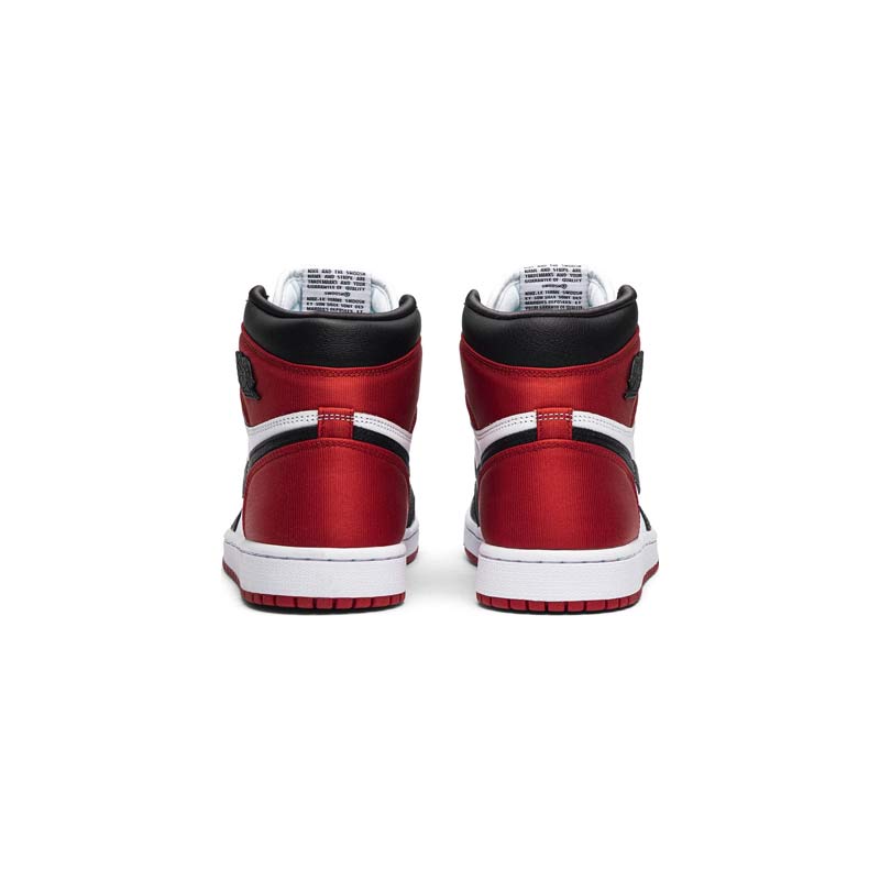 کتونی نایک ایرجردن 1 مشکی سفید قرمز Nike Air Jordan 1 Retro High Satin Black Toe