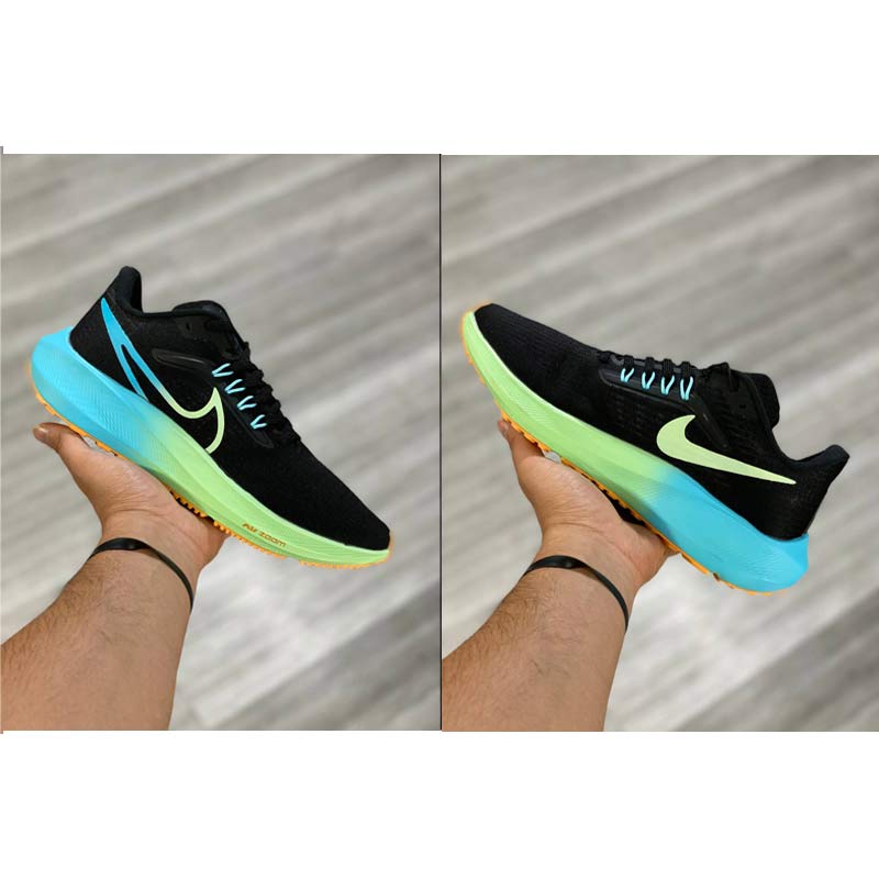 کفش پیاده روی نایک پگاسوس 38 مشکی سبز آبی Nike Air Zoom Pegasus 38 Black Green Blue