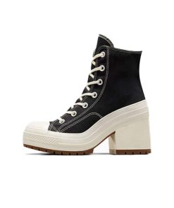 کفش کانورس پاشنه بلند مشکی سفید Converse Chuck 70 De Luxe Heel