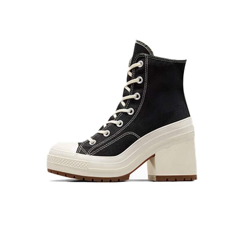 کفش کانورس پاشنه بلند مشکی سفید Converse Chuck 70 De Luxe Heel