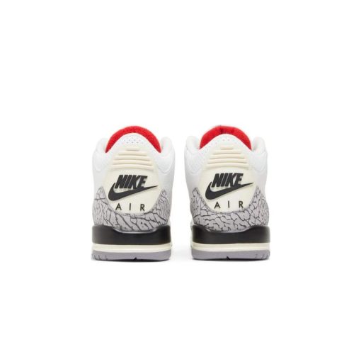کتونی نایک ایرجردن 3 سفید سیمانی Nike Air Jordan 3 Retro GS White Cement Reimagined