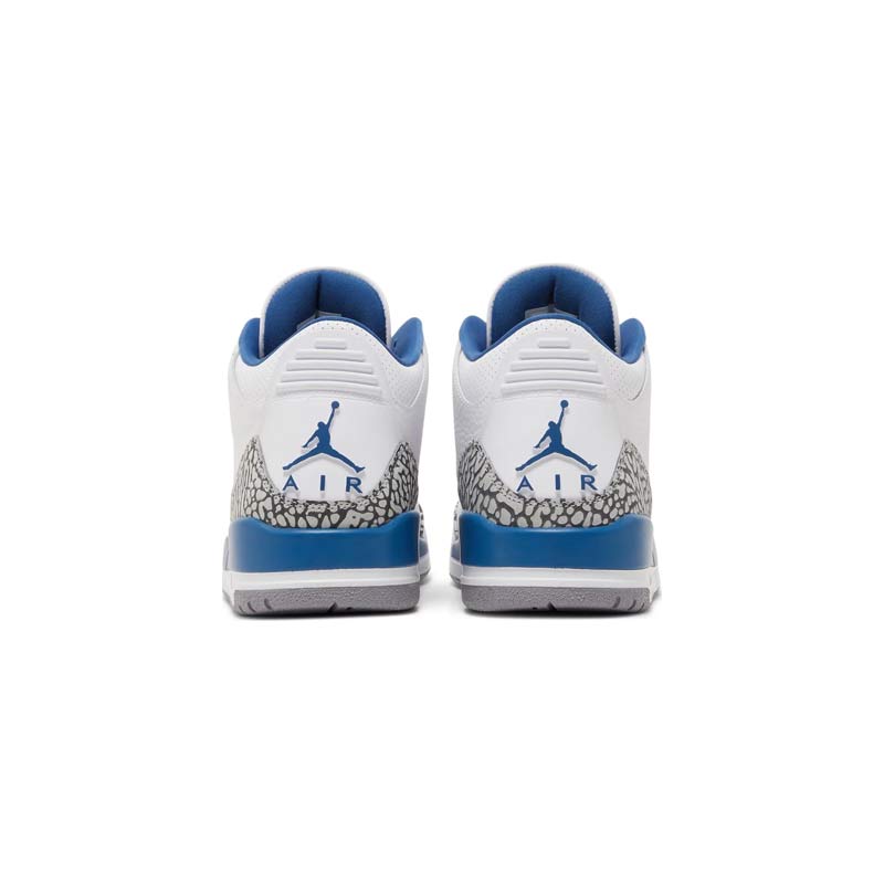 کتونی نایک ایرجردن 3 سفید سیمانی آبی Nike Air Jordan 3 Retro Washington Wizards