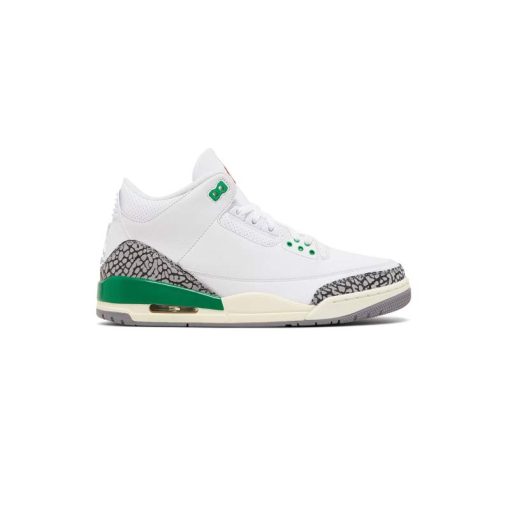 کتونی نایک ایرجردن 3 سفید سیمانی سبز Nike Air Jordan 3 Retro Lucky Green