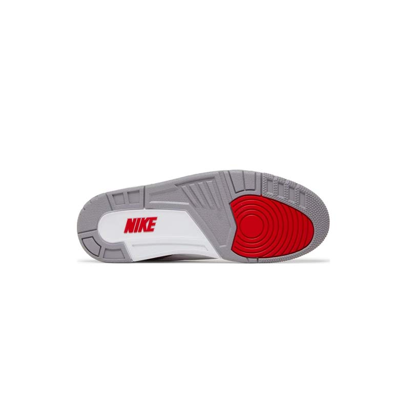 کتونی نایک ایرجردن 3 سفید سیمانی قرمز Nike Air Jordan 3 Retro Fire Red