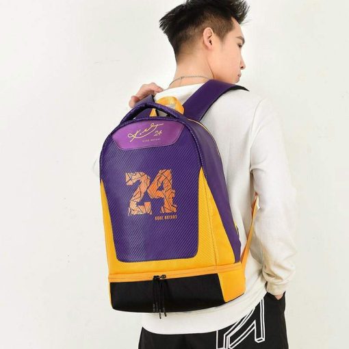 کوله پشتی کوبی برایانت بنفش زرد Kobe Bryant Purple Yellow Backpack