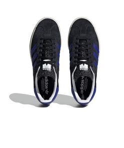کفش آدیداس گزل لژدار مشکی آبی Adidas Gazelle Bold Black Lucid Blue