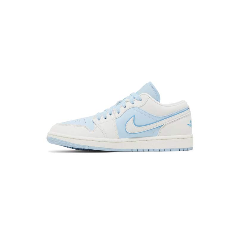 کفش نایک ایرجردن 1 ساق کوتاه سفید آبی یخی Nike Air Jordan 1 Low SE Reverse Ice Blue