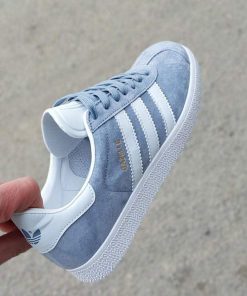 کفش کژوال آدیداس گزل طوسی آبی کمرنگ Adidas Gazelle Light Blue Grey