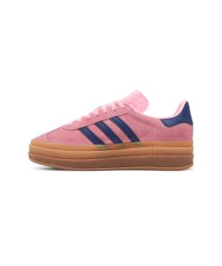 کفش آدیداس گزل لژدار صورتی سورمه ای Adidas Gazelle Bold Pink Glow Gum