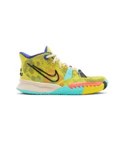 کفش بسکتبال نایکی کایری 7 زرد و آبی Nike Kyrie 7 GS 1 World 1 People