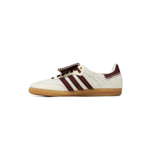 کتونى آدیداس سامبا ولز بانر کرم زرشکی Adidas Samba Wales Bonner Pony Cream White