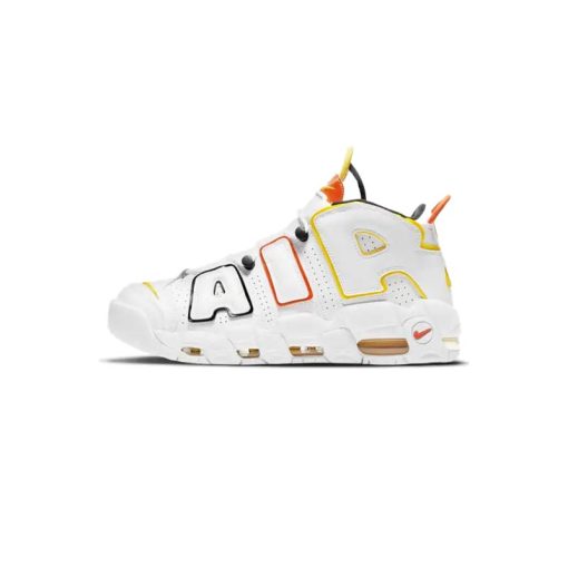 کتونی نایک ایر آپتمپو سفید نارنجی زرد Nike Air More Uptempo Rayguns