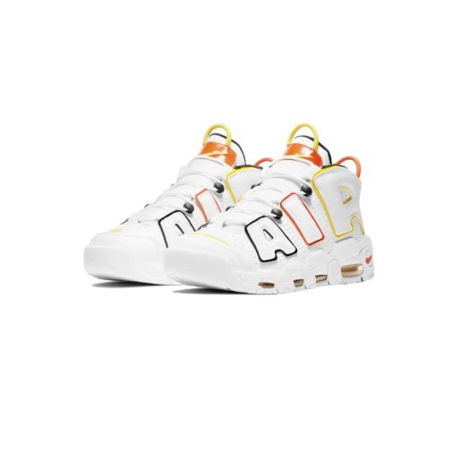 کتونی نایک ایر آپتمپو سفید نارنجی زرد Nike Air More Uptempo Rayguns