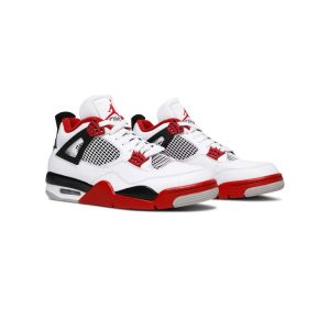 کتونی نایک ایرجردن 4 سفید مشکی قرمز Nike Air Jordan 4 Retro OG Fire Red