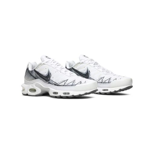 کتونی نایک ایرمکس تی ان پلاس سفید طوسی Nike Air Max Plus La Requin White