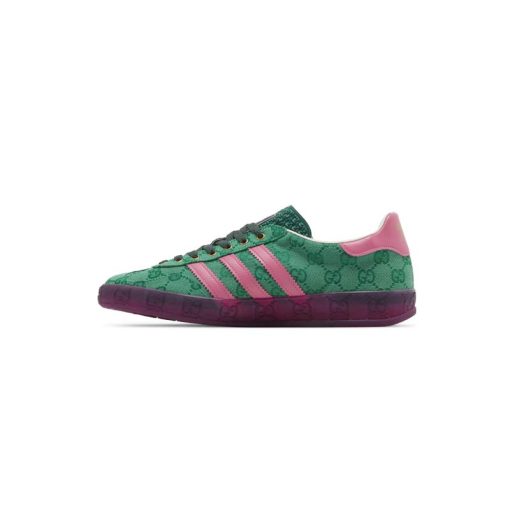 کفش آدیداس گزل گوچی سبز صورتی Adidas Gazelle Gucci Green GG Monogram