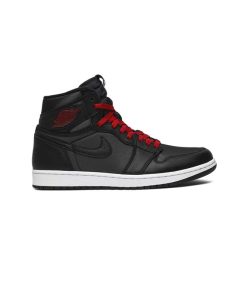کتونی نایک ایرجردن 1 ساقدار مشکی طوسی قرمز Nike Air Jordan 1 Retro High OG Black Gym Red