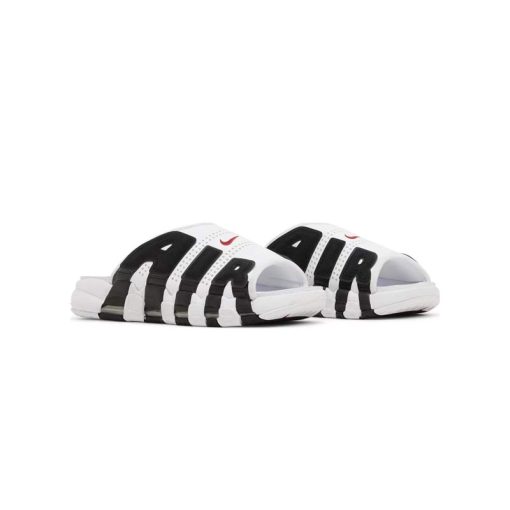 دمپایی نایک اسلاید ایر آپتمپو سفید مشکی Nike Air More Uptempo Slide White Black Red