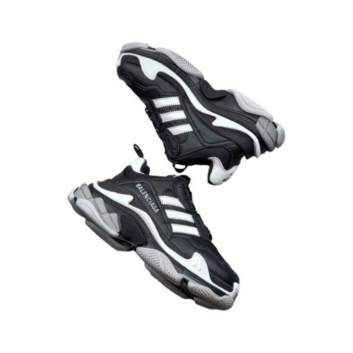 کتونی بالنسیاگا تریپل اس آدیداس مشکی سفید Adidas x Balenciaga Triple S Sneaker Black White