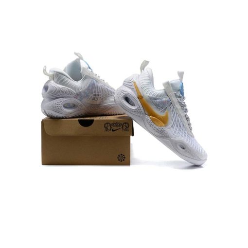 کتونی بسکتبالی نایک کازمیک سفید طلایی Nike Cosmic Unity White Gold