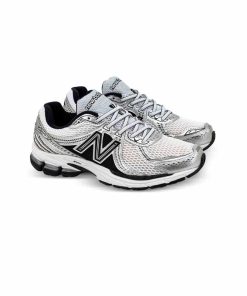 کتونی رانینگ نیوبالانس 860 سفید مشکی نقره ای New Balance 860 Aimé Leon Dore Silver