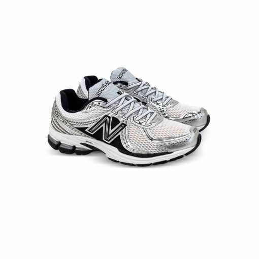 کتونی رانینگ نیوبالانس 860 سفید مشکی نقره ای New Balance 860 Aimé Leon Dore Silver