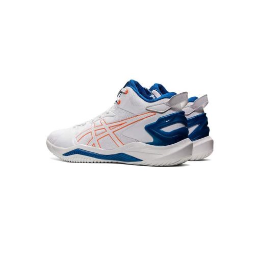 کتونی والیبال اسیکس ژل برست 26 سفید آبی نارنجی Asics Gel Burst 26 White Shocking Orange