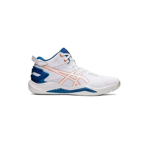 کتونی والیبال اسیکس ژل برست 26 سفید آبی نارنجی Asics Gel Burst 26 White Shocking Orange