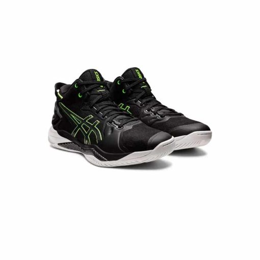 کتونی والیبال اسیکس ژل برست 26 مشکی سبز Asics Gel Burst 26 Black Green