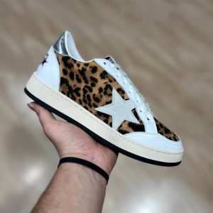 کتونی کژوال گلدن گوس پلنگی بندی Golden Goose White Leopard