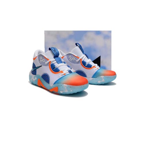 کفش بسکتبال نایک پی جی 6 سفید آبی نارنجی Nike PG 6 EP White Blue Orange