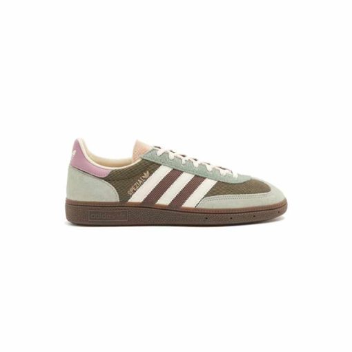 کفش کژوال آدیداس اسپزیال کرم قهوه ای صورتی Adidas Handball Spezial Silver Green Magic Mauve