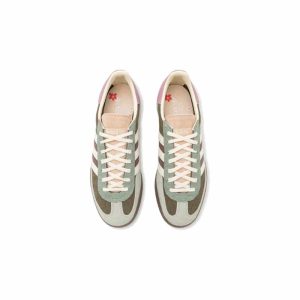 کفش کژوال آدیداس اسپزیال کرم قهوه ای صورتی Adidas Handball Spezial Silver Green Magic Mauve