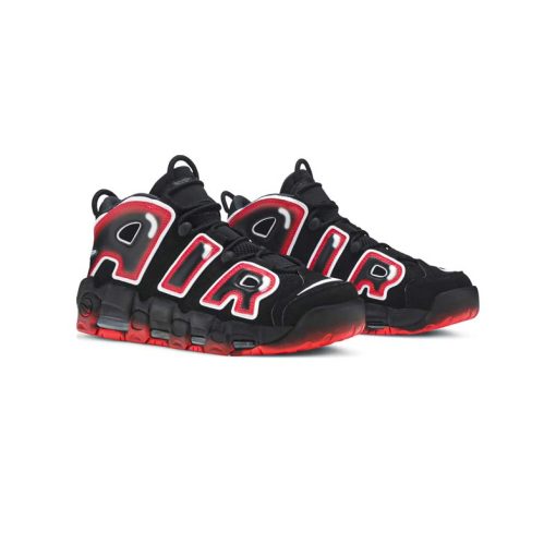 کتونی نایک ایر آپتمپو مشکی قرمز Nike Air More Uptempo 96 Laser Crimson