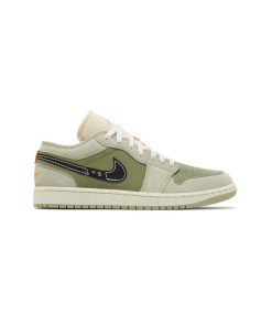 کتونی نایک ایرجردن 1 ساق کوتاه سبز زیتونی کرم Nike Air Jordan 1 Low Craft Light Olive