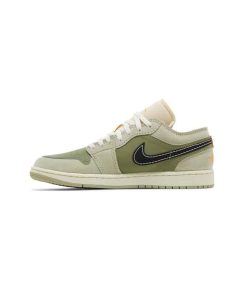 کتونی نایک ایرجردن 1 ساق کوتاه سبز زیتونی کرم Nike Air Jordan 1 Low Craft Light Olive