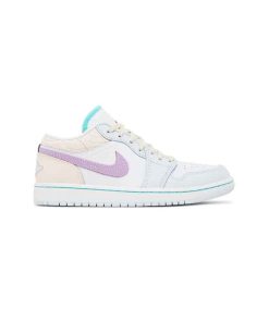 کتونی نایک ایرجردن 1 ساق کوتاه سفید آبی بنفش Nike Air Jordan 1 Low Multi-Color Sashiko