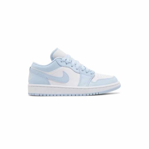 کتونی نایک ایرجردن 1 ساق کوتاه سفید آبی روشن Nike Air Jordan 1 Low Ice Blue