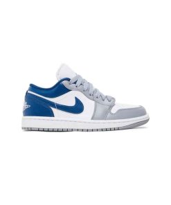 کتونی نایک ایرجردن 1 ساق کوتاه طوسی آبی Nike Air Jordan 1 Low French Blue