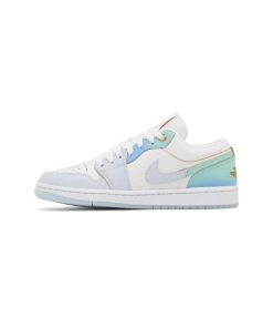 کتونی نایک ایرجردن 1 ساق کوتاه طوسی سبز  Nike Air Jordan 1 Low Emerald Rise