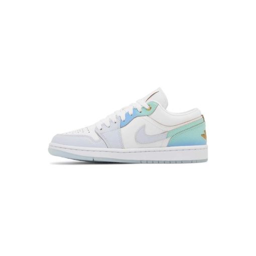 کتونی نایک ایرجردن 1 ساق کوتاه طوسی سبز Nike Air Jordan 1 Low Emerald Rise