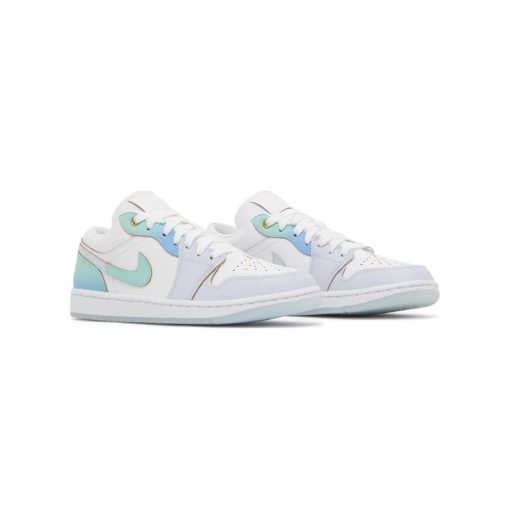 کتونی نایک ایرجردن 1 ساق کوتاه طوسی سبز Nike Air Jordan 1 Low Emerald Rise