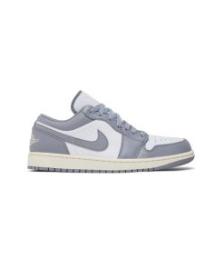 کتونی نایک ایرجردن 1 ساق کوتاه طوسی سفید Nike Air Jordan 1 Low Vintage Grey