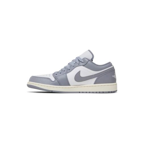 کتونی نایک ایرجردن 1 ساق کوتاه طوسی سفید Nike Air Jordan 1 Low Vintage Grey