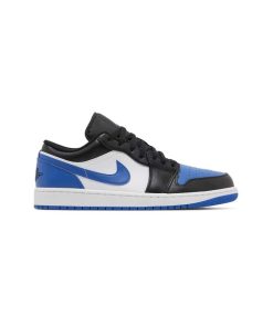 کتونی نایک ایرجردن 1 ساق کوتاه مشکی سفید آبی Nike Air Jordan 1 Low Alternate Royal Toe