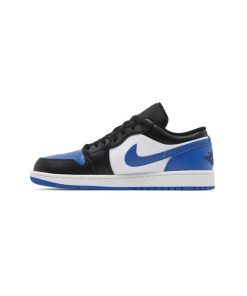 کتونی نایک ایرجردن 1 ساق کوتاه مشکی سفید آبی Nike Air Jordan 1  Low Alternate Royal Toe